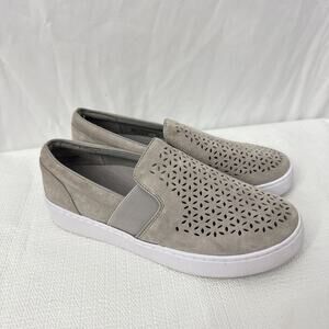 Vionic Womens Shoes Size 6.5 Kani Suede Slip On Gray Loafer
